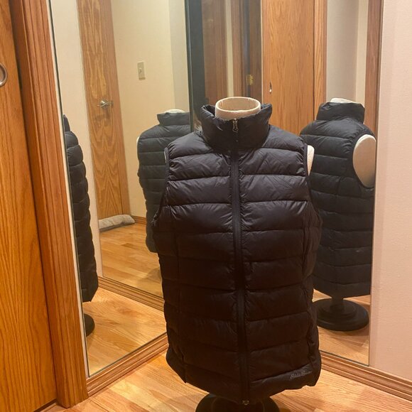 Black, Eddie Bauer, Down Vest Women's Large - Picture 2 of 6
